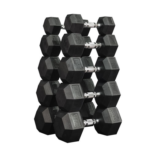 Set Mancuernas Hexagonales 5 a 25kg