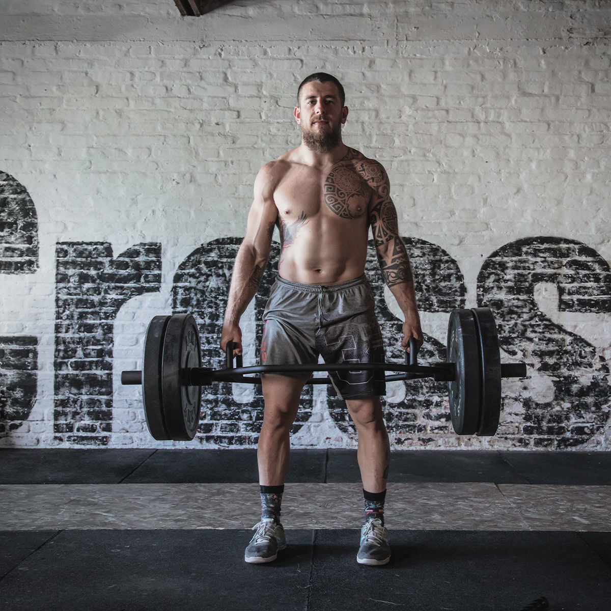 Army Fitness. Trap Bar Olímpica Army | Barra Hexagonal + Collar Negro