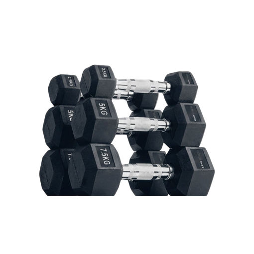 Imagen de Set Plus Mancuernas Hexagonales 2.5 a 7.5kg