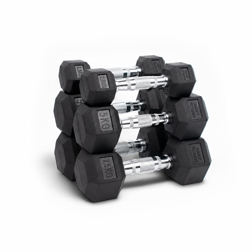 Imagen de Set Mancuernas Hexagonales 2.5 a 7.5kg