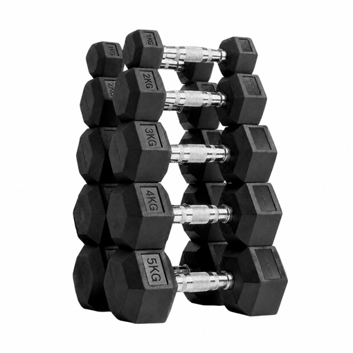 Imagen de Set Mancuernas Hexagonales 1 a 5kg