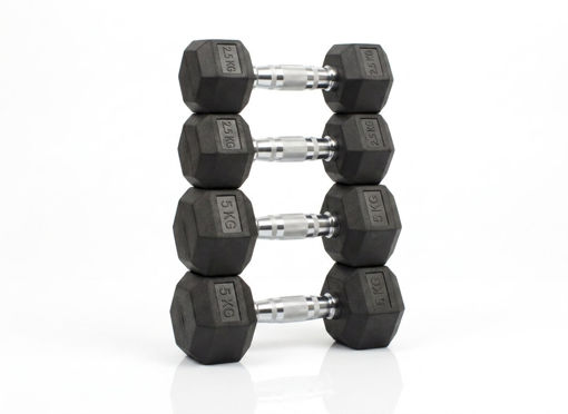 Imagen de Set Mancuernas Hexagonales 2.5 a 5kg