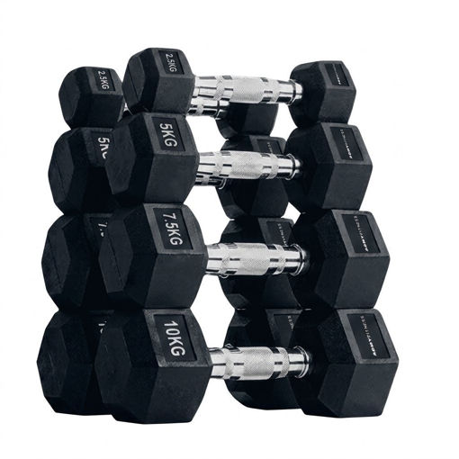 Imagen de Set Plus Mancuernas Hexagonales 2.5 a 10kg