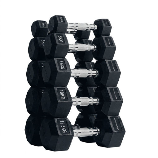 Imagen de Set Plus Mancuernas Hexagonales 2.5 a 12.5kg