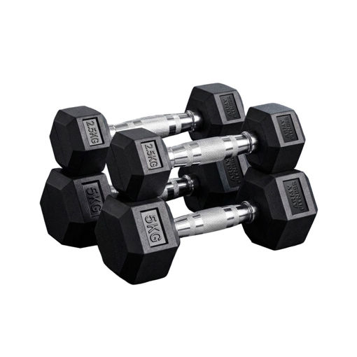 Imagen de Set Mancuernas Hexagonales 2.5 a 5kg