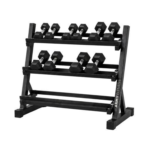 Imagen de Mancuernero 97cm + Set hexagonal 1 a 5kg
